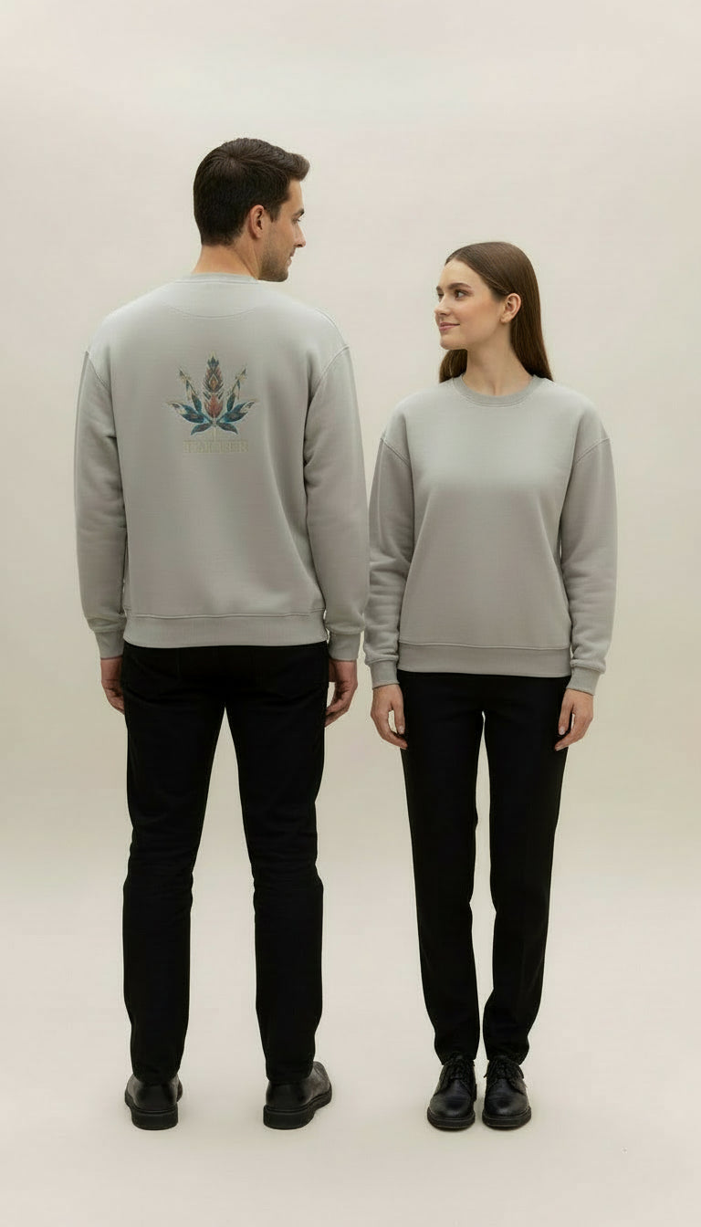 PEPPER UNISEX Dream Cement sweatshirt with fluff and inscription 