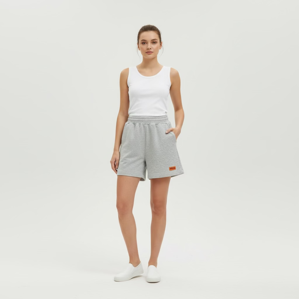 PEPPER Grey long shorts for women