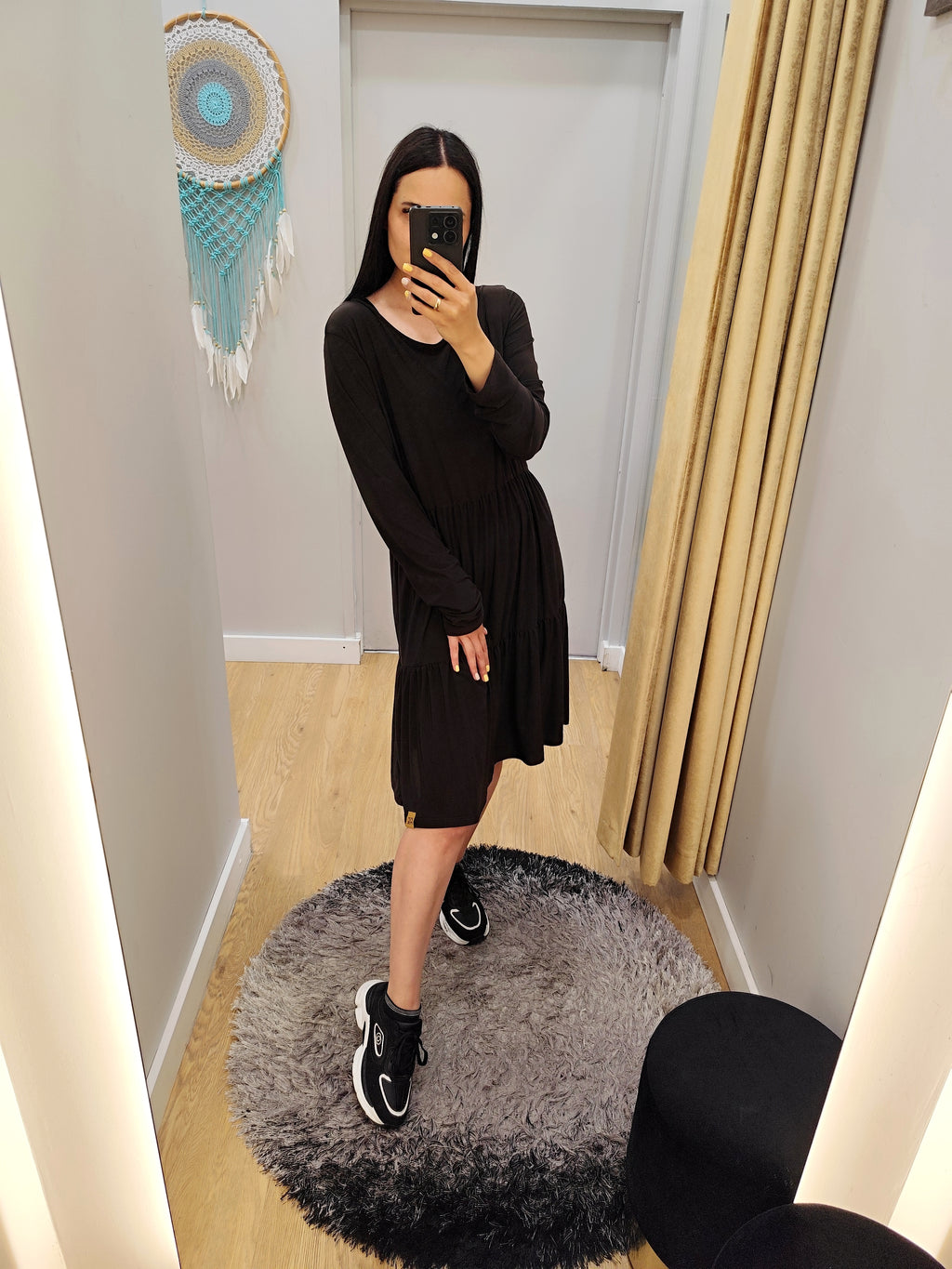 PEPPER Chocolate long sleeve dress for women