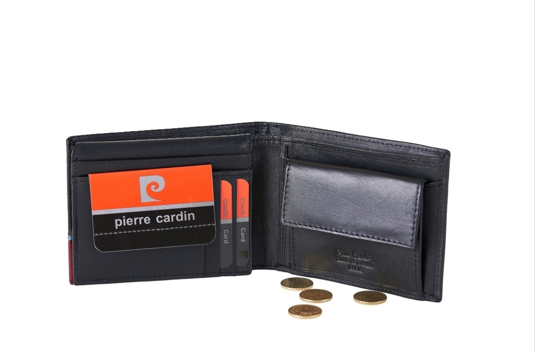 Pierre Cardin genuine leather black wallet for men