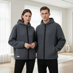 PEPPER UNISEX Grey woolen sweater with zipper