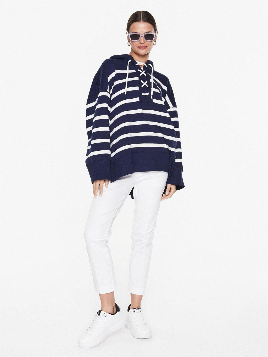 Polo Ralph Lauren striped sweater for women with fluff