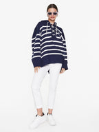 Polo Ralph Lauren striped sweater for women with fluff
