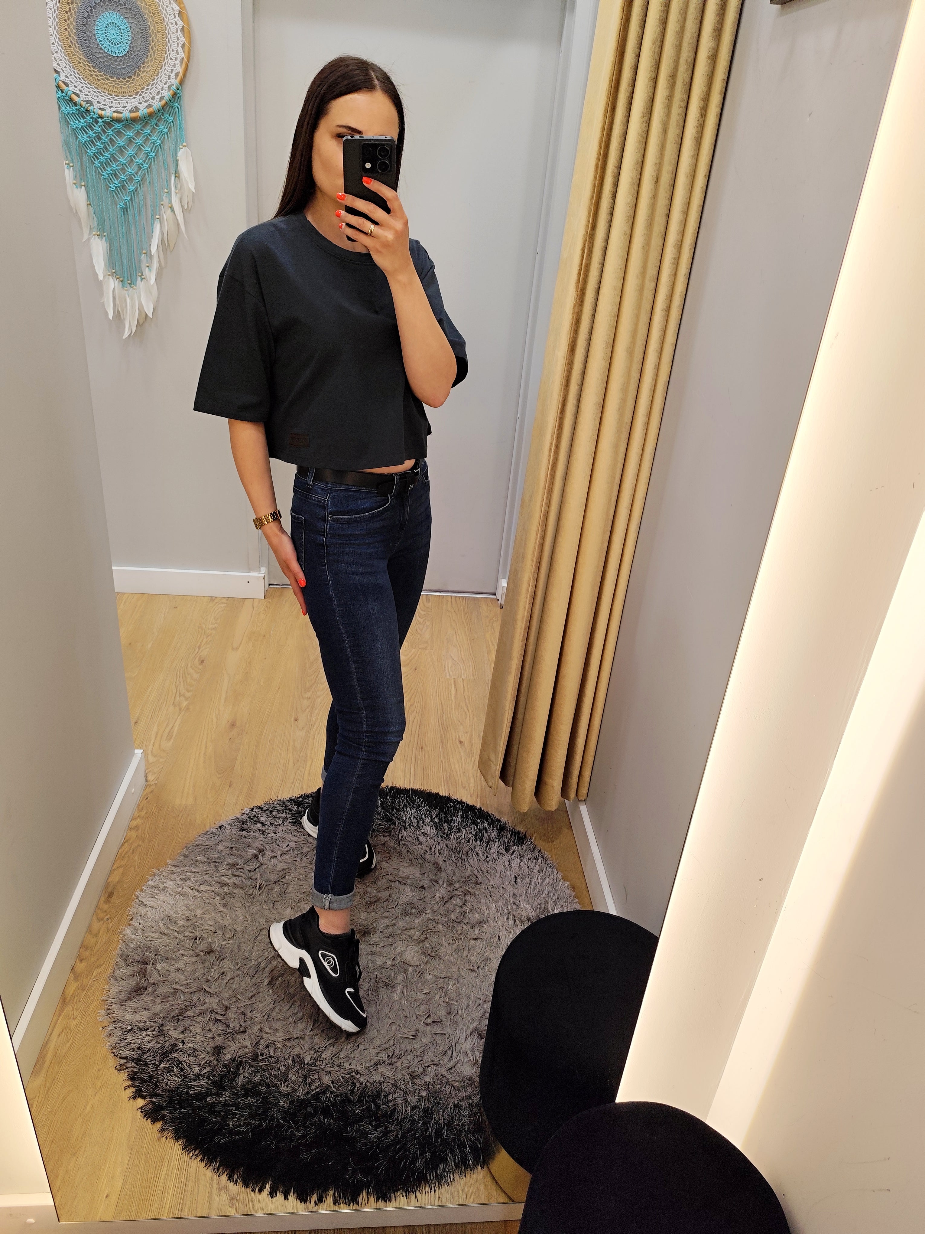 PEPPER crop top space grey ploni marškinėliai moterims