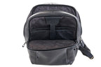 Pierre Cardin black leather backpack for men
