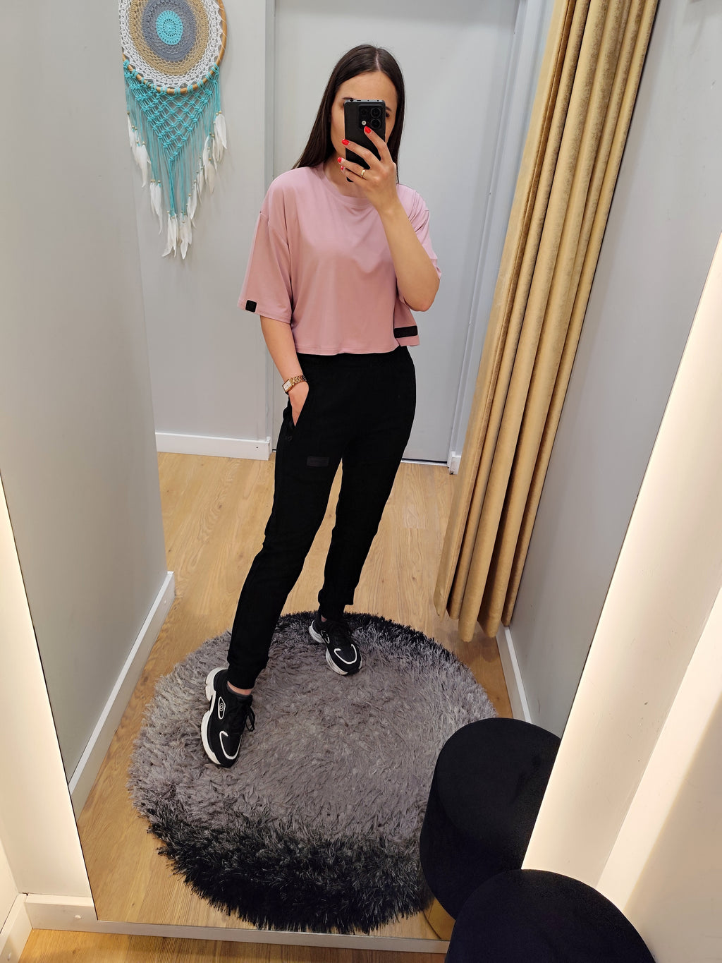 PEPPER crop top coral marškinėliai moterims