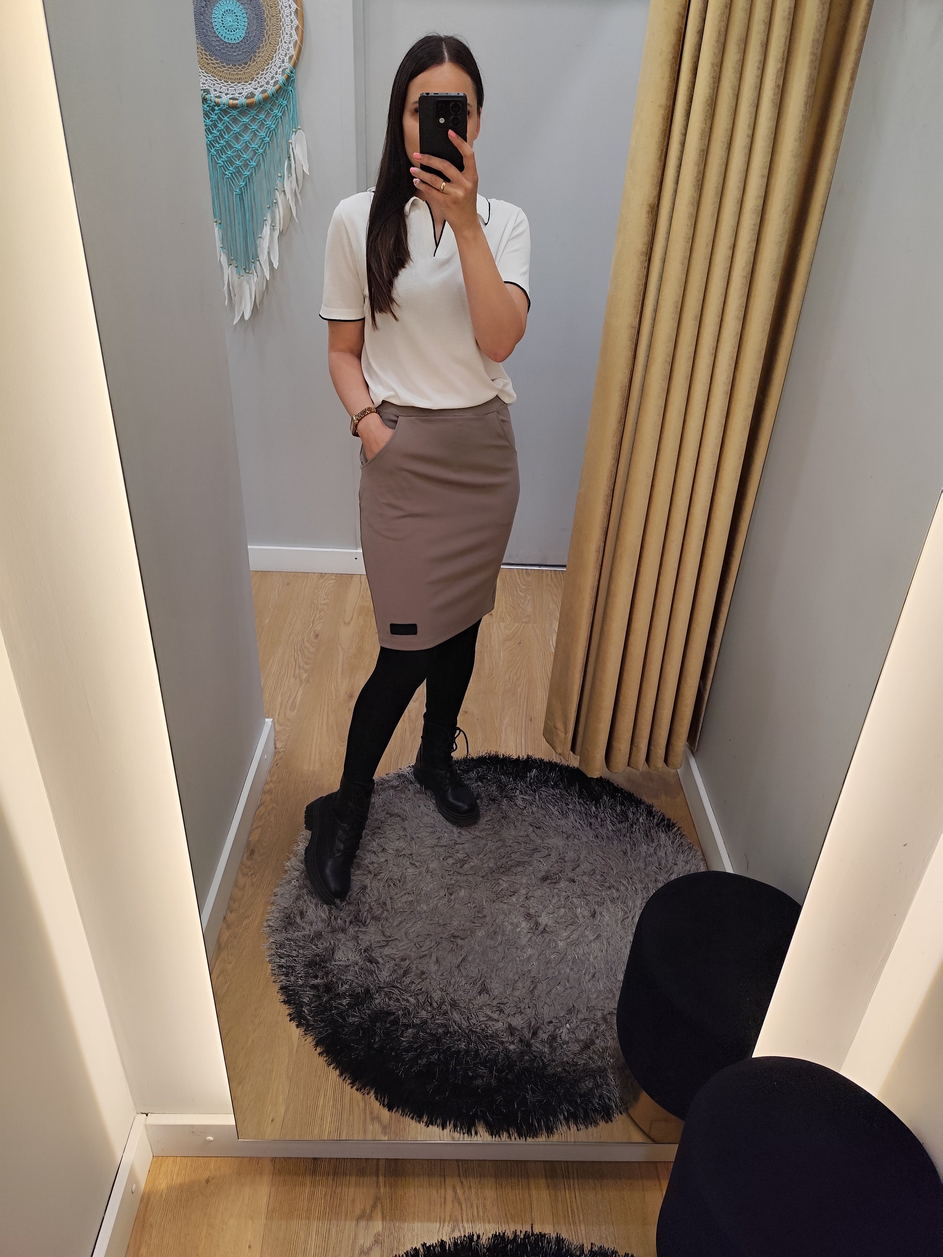 PEPPER rudas sijonas moterims