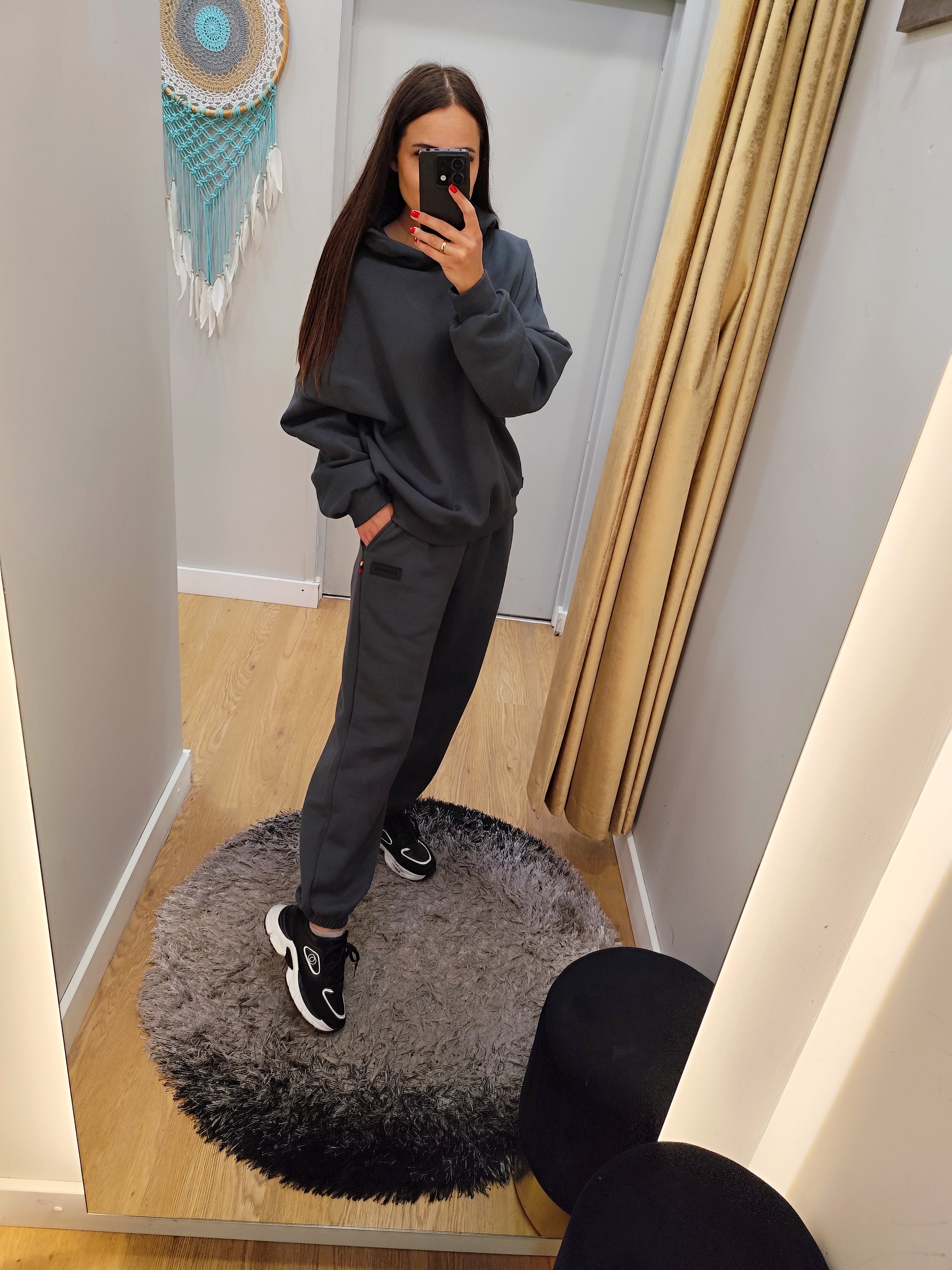 PEPPER UNISEX Magic Dark Grey kelnės su pukeliu