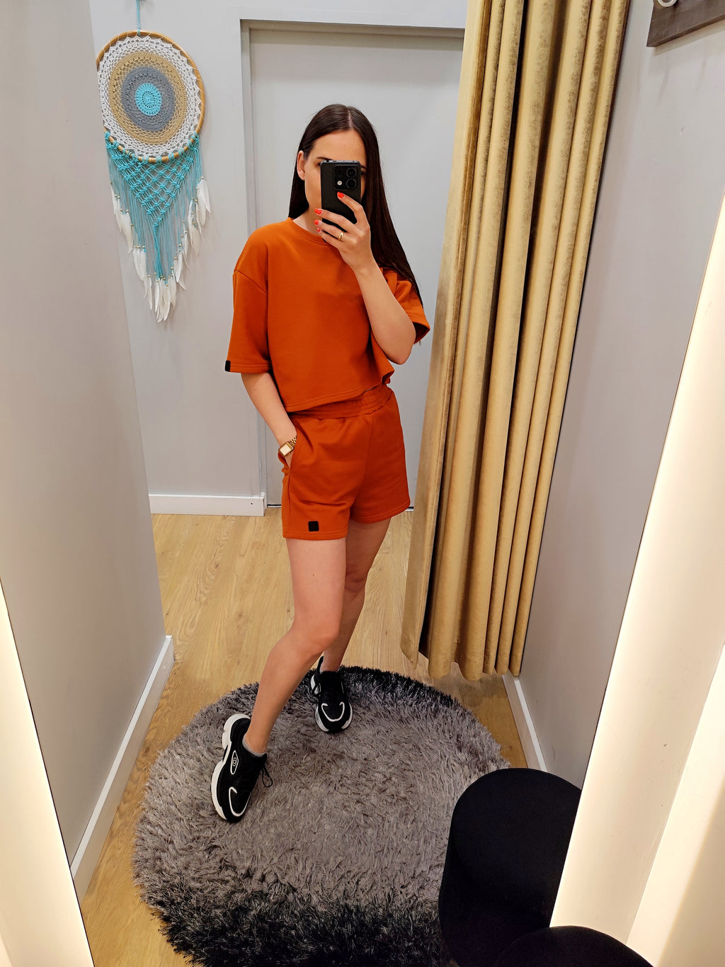 PEPPER Orange shorts for women