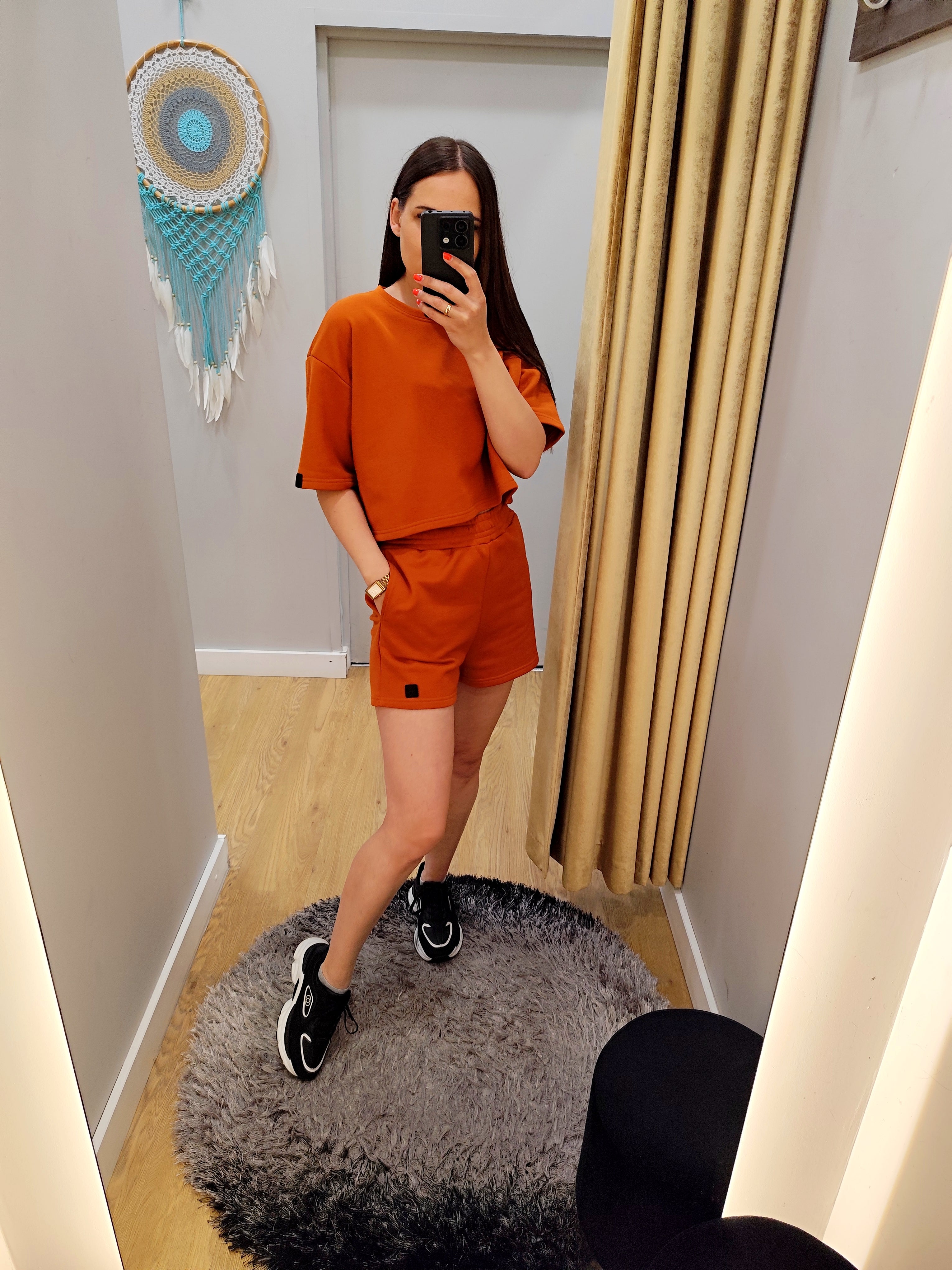 PEPPER Orange shorts for women