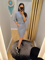 PEPPER crop top mėlyni marškinėliai moterims