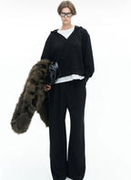 LUMINA juodos laisvalaikio kelnės moterims