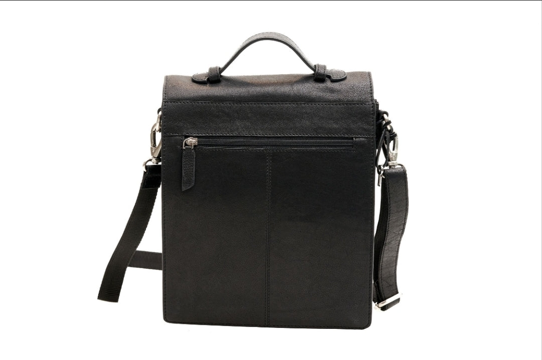 Pierre Cardin black genuine leather handbag for men