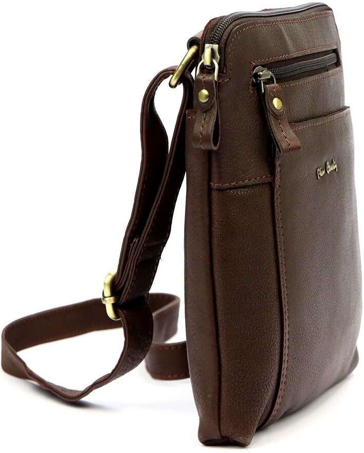 Pierre Cardin brown genuine leather handbag for men
