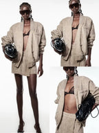 LUMINA ruda bomber striukė moterims