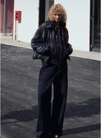 LUMINA mėlynas džemperis moterims su gobtuvu