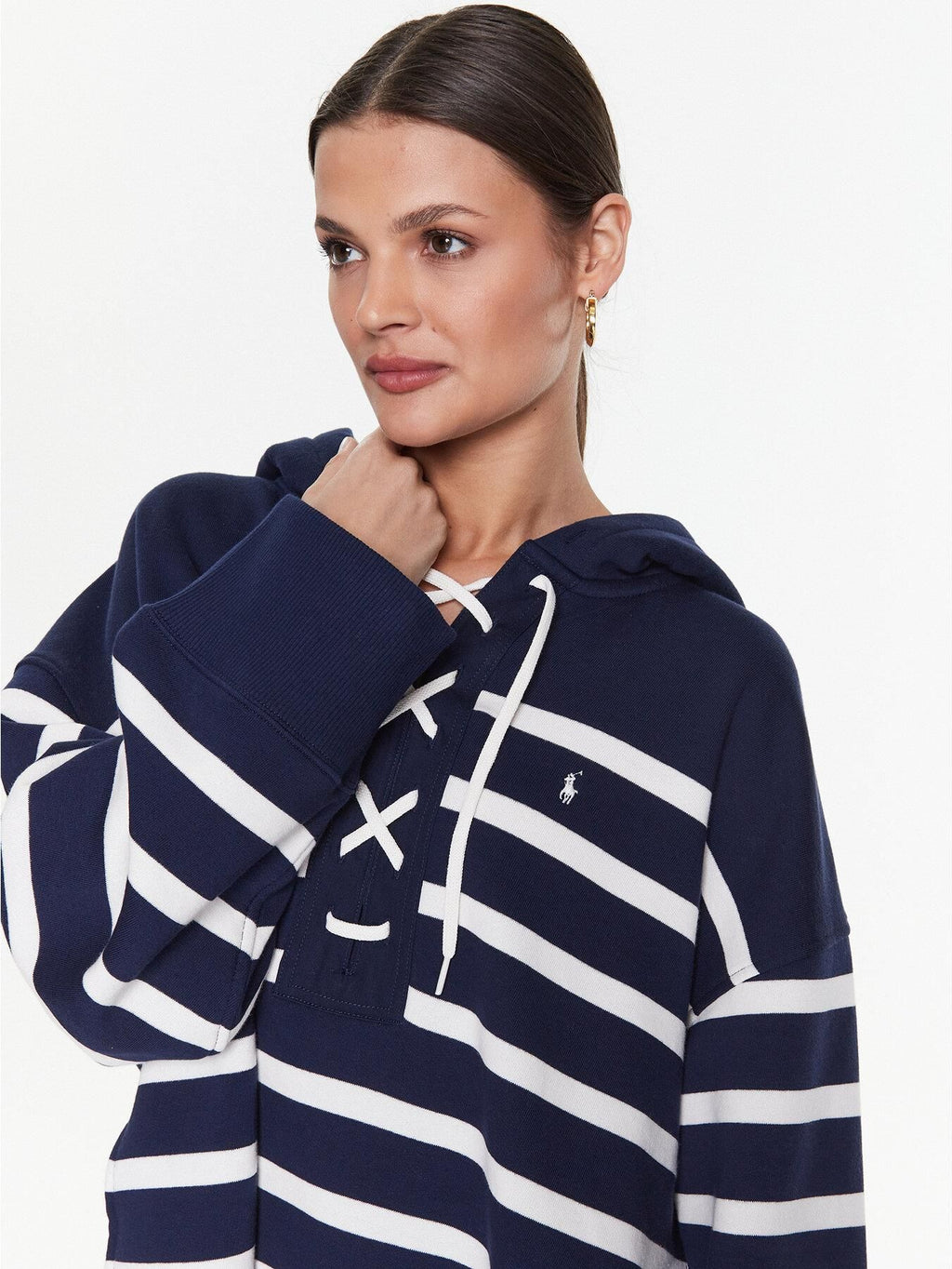 Polo Ralph Lauren striped sweater for women with fluff