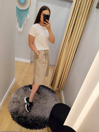 GIOYA & Co Beige šortai moterims