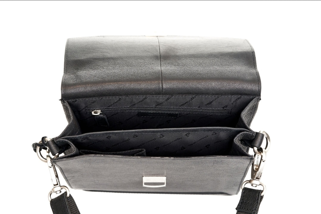 Pierre Cardin black genuine leather handbag for men