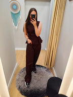 LUMINA rudos kelnės moterims