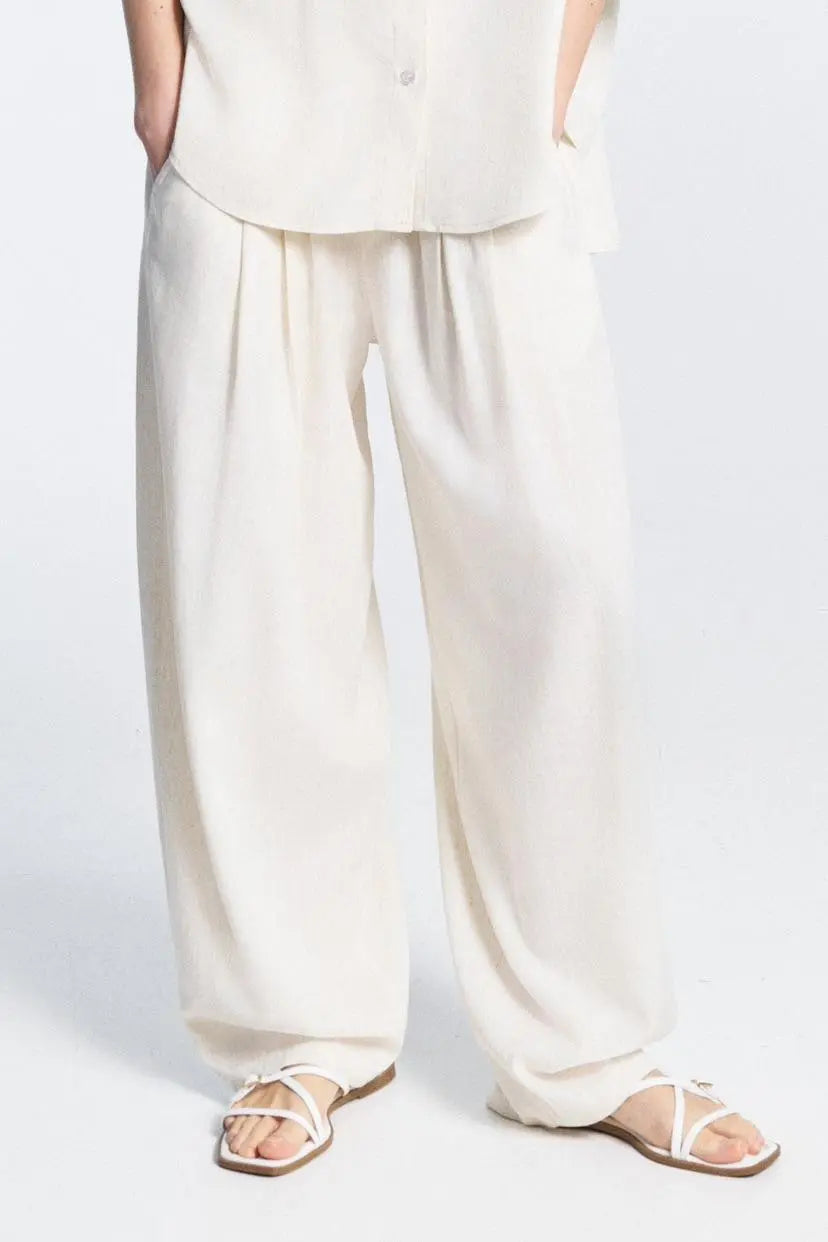 LUMINA cream pants for women