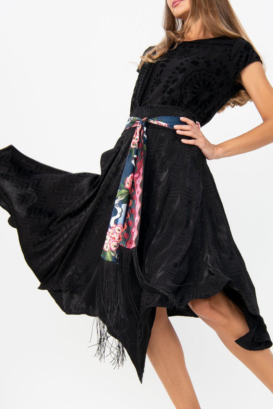 DESIGUAL raštuotas ilgas sijonas