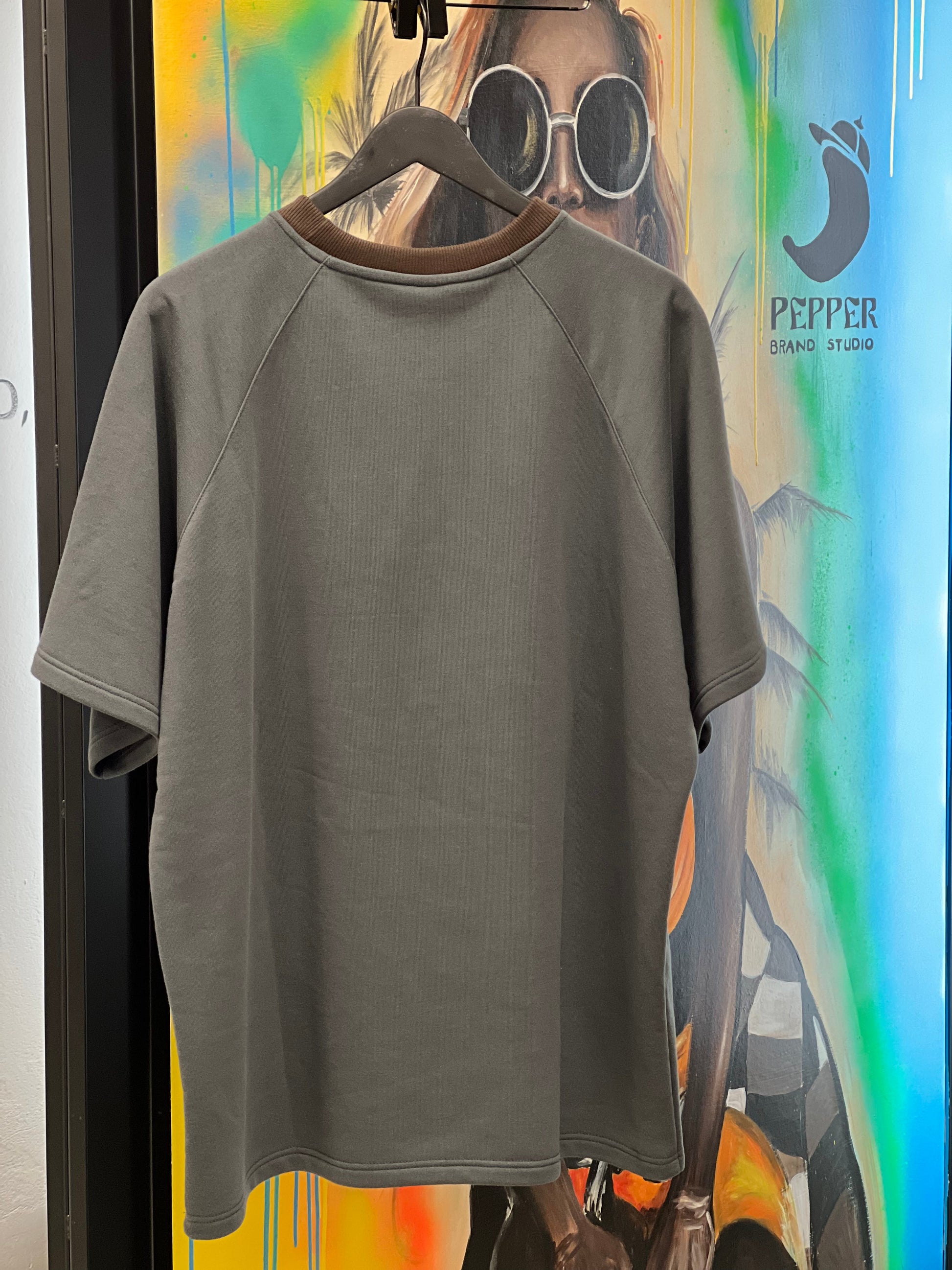 PEPPER UNISEX space grey marškinėliai su reglano rankovėmis