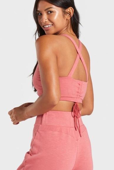 Gymshark ruched rožinė liemenėlė