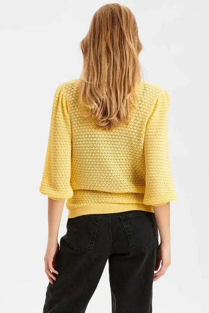 Numph plonas geltonas megztinis