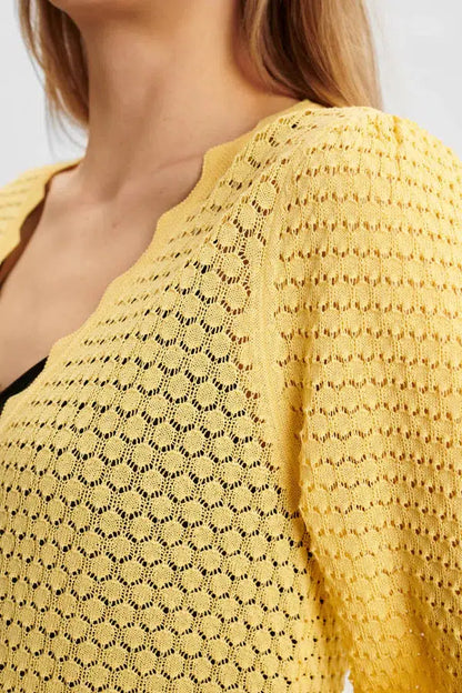 Numph plonas geltonas megztinis